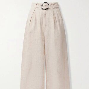 Staud Eris Belted Linen Wide-leg Pants - Worn Once - Size 8